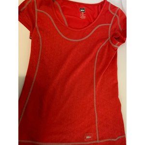 REI Rei Bright Red Womens XS Short Sleeve Athletic Running Shirt EUC